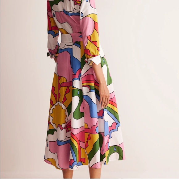 Boden Amy Midi cotton Multicolor Shirtdress - Picture 2 of 10
